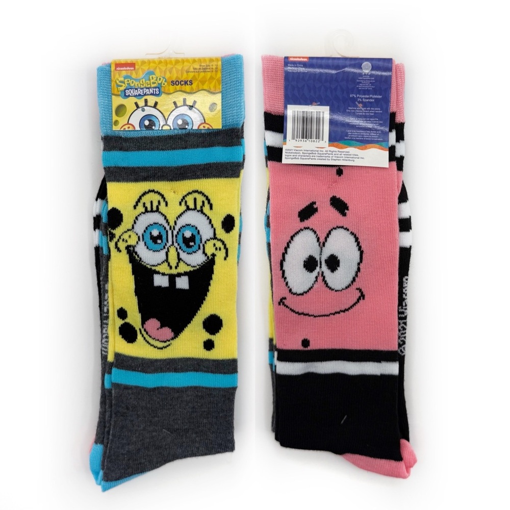 SpongeBob SquarePants Patrick Crew Socks Womens Mens Nickelodeon Y2K Fun Gift